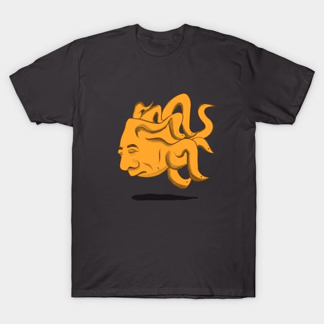 Orange Meduso T-Shirt by mjillustrates